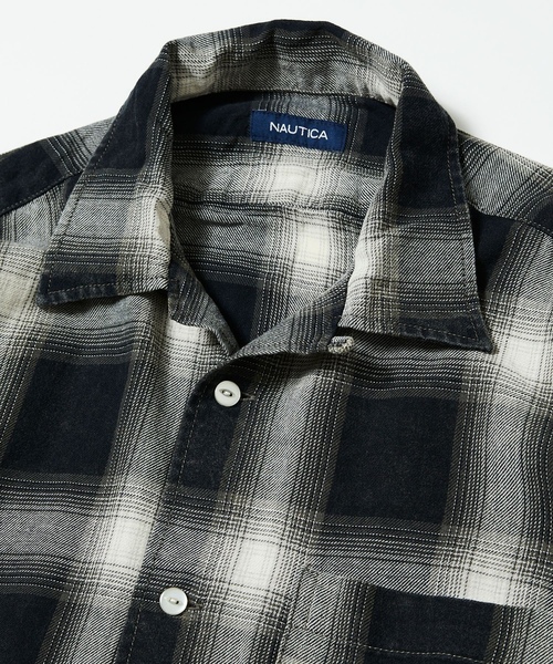 「NAUTICA」 長袖シャツ LARGE ネイビー メンズの画像