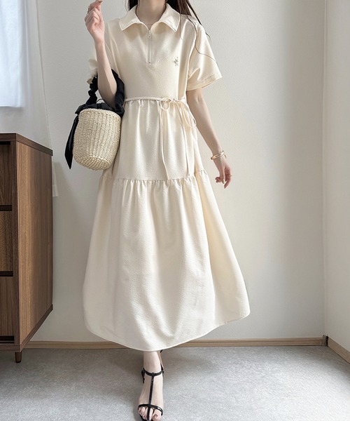 「classicalelf」 半袖ワンピース LARGE アイボリー レディース_画像8