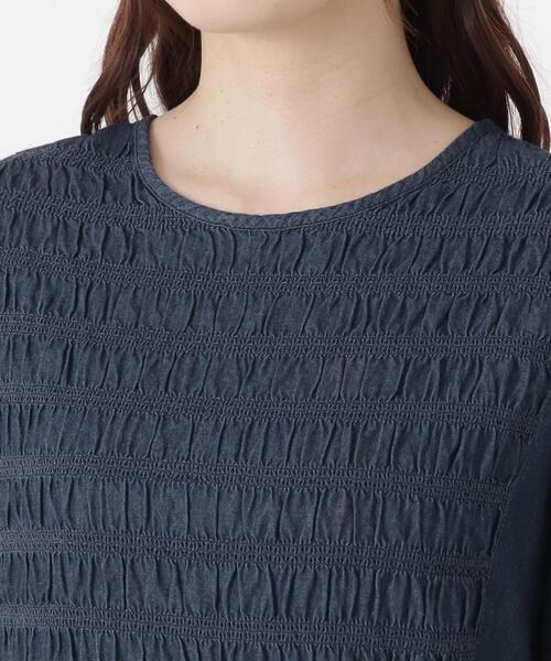 one'sterrace（ワンズテラス） ワンピース 半袖 スモッキング 刺繍入り
