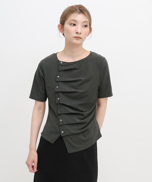 select MOCA（セレクトモカ） tシャツ 半袖 アシメボタンデザイン