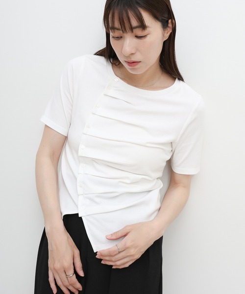 select MOCA（セレクトモカ） tシャツ 半袖 アシメボタンデザイン