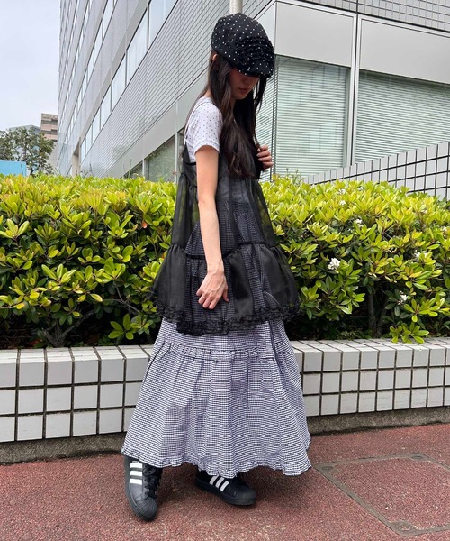WC ロング スカート ギンガムティアードロングスカート : ZOZOTOWN