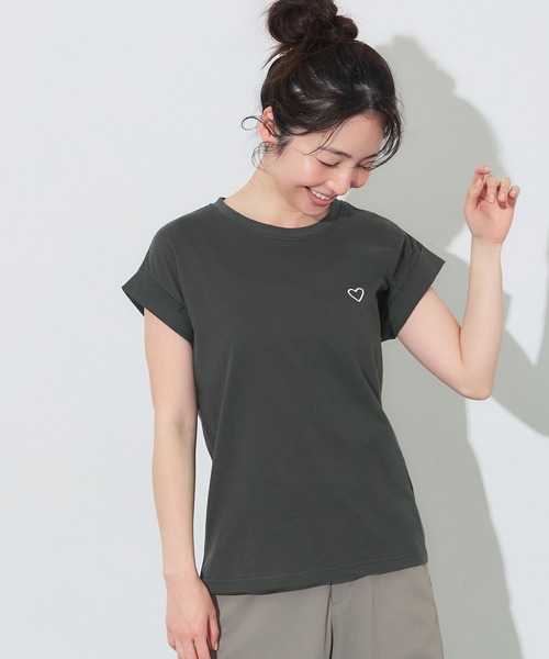 coca（コカ） tシャツ 半袖 フレンチスリーブ刺繍Tシャツ レディース