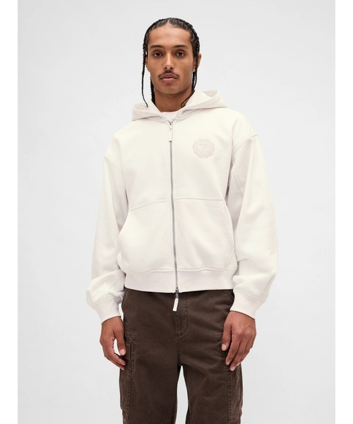 GAP フルジップパーカー Mサイズ アイボリー GAP（ギャップ） ジップアップパーカー M アイボリー メンズ