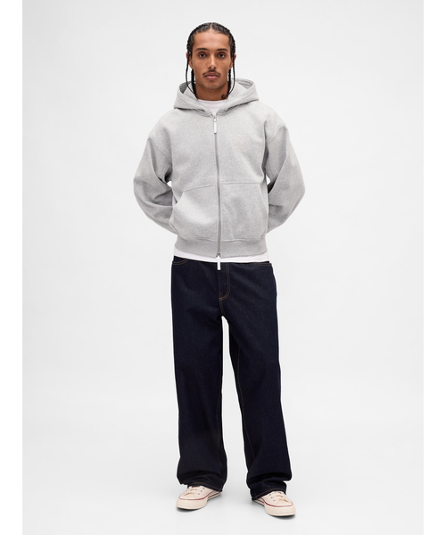 GAP（ギャップ） ジップアップパーカー M アイボリー メンズ
