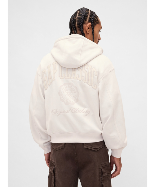 GAP（ギャップ） ジップアップパーカー M アイボリー メンズ