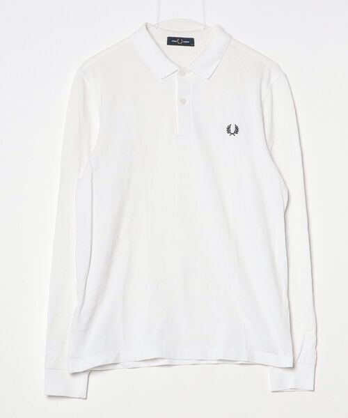 FRED PERRYフレッドペリー 長袖ポロシャツ　レディース　M ホワイト　白 FRED PERRY（フレッドペリー） 長袖ポロシャツ M ホワイト メンズ