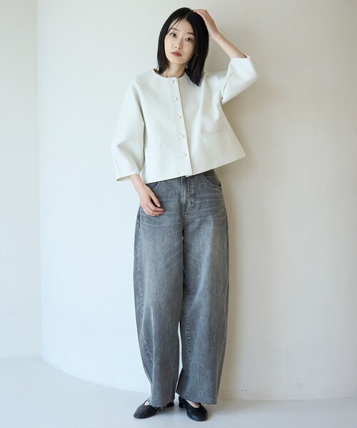 「UNFILO」 ニットカーディガン LARGE ネイビー レディース_画像6