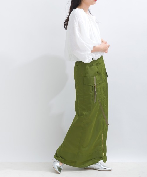 「terrace」 スカート MEDIUM カーキ レディース_画像7