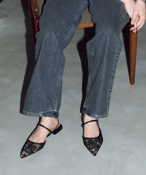 「GRISE」 フラットサンダル 23.5cm ブラック×ブラック レディース_画像3