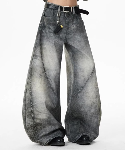 NEW GENTLEMAN ワイドパンツ ジーンズ ブラスティーブラック ワイド 