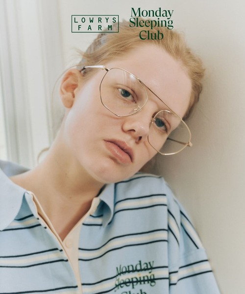 「LOWRYS FARM」 長袖ポロシャツ LARGE ブルー レディース_画像3
