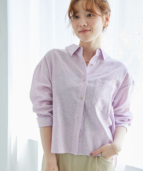 「le.coeur blanc」 長袖シャツ 38 ダークブラウン レディース_画像6