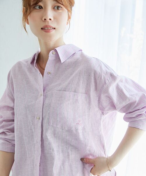 「le.coeur blanc」 長袖シャツ 38 ダークブラウン レディース_画像8