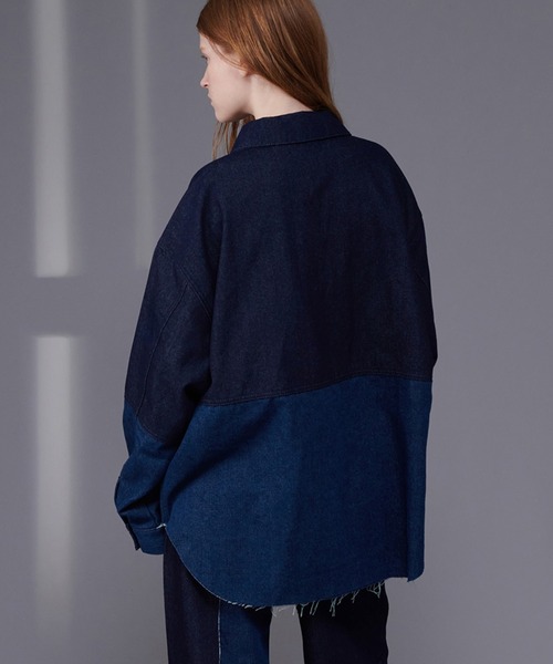 「ONCILY」 デニムジャケット MEDIUM インディゴブルー メンズ_画像6