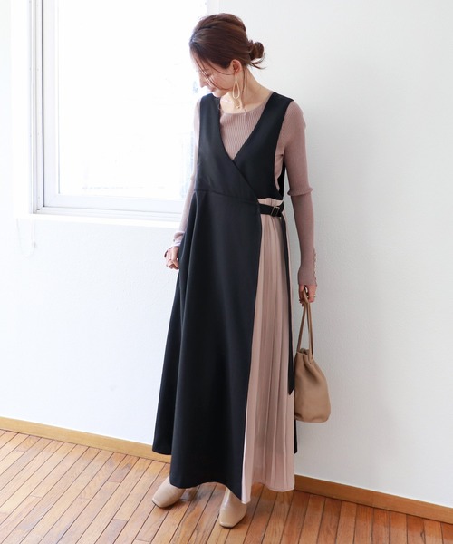 ワンピース ベルト付きサイドプリーツラップワンピース Zozotown Paypayモール店 通販 Paypayモール