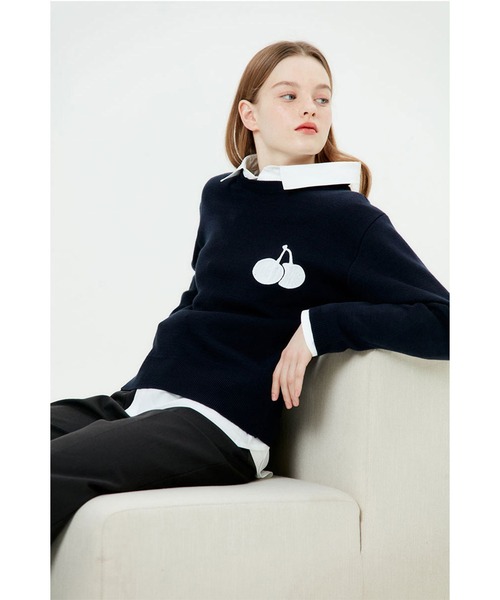 ニット セーター KIRSH UNI MIDDLE CHERRY KNIT LS/キルシーミドルチェリーニット レディース ニット セーター KIRSH UNI MIDDLE CHERRY KNIT LS/キルシー