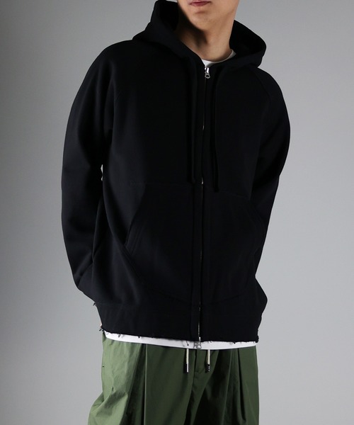 NUMBER (N)INE ブラック ジップアップパーカー NUMBER (N)INE パーカー / ナンバーナイン RAGRAN FULL ZIP