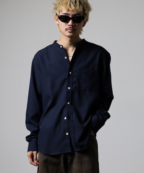 CIAO（チャオ） シャツ Reflax / リフラクス とろみ バンドカラー