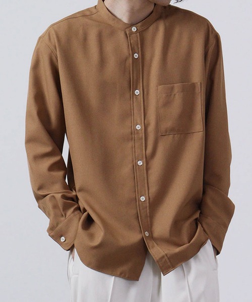 CIAO（チャオ） シャツ Reflax / リフラクス とろみ バンドカラー