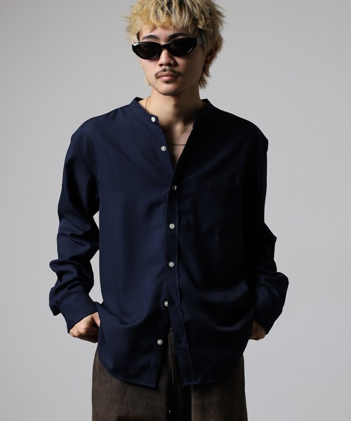 CIAO（チャオ） シャツ Reflax / リフラクス とろみ バンドカラー