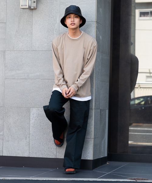 Dickies アイボリー ワイドパンツ Mサイズ Dickies/ディッキーズ オーバーサイズリラックスワイドパンツ