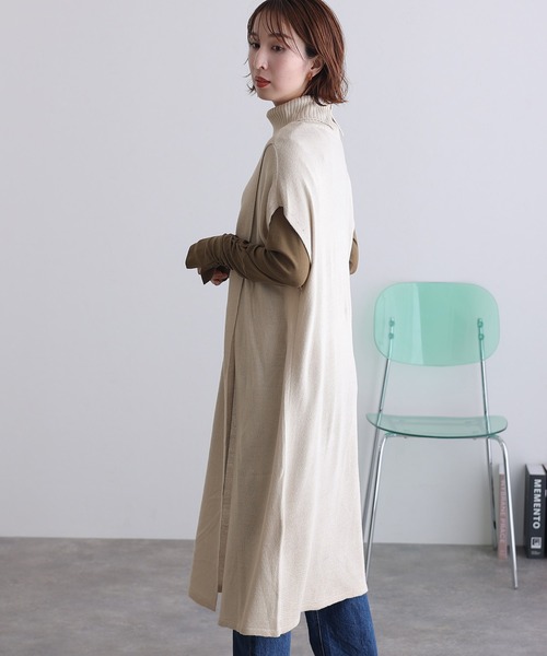 ElegChic ベスト ジレ ハイネックロングベスト レディース