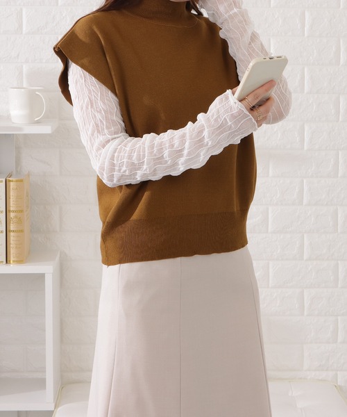 Lace Ladies（レースレディース） ニット セーター プチハイネック半袖