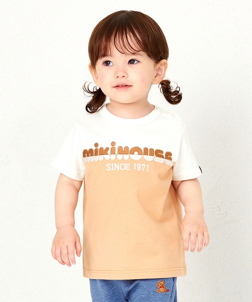 MIKI HOUSE（ミキハウス） tシャツ 切り替えロゴ半袖Tシャツ キッズ