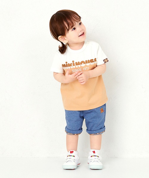 MIKI HOUSE（ミキハウス） tシャツ 切り替えロゴ半袖Tシャツ キッズ
