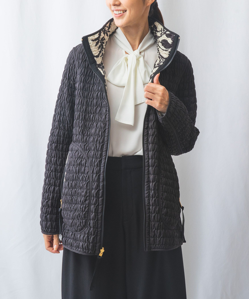 NARACAMICIE ダッフルコート コート 「LANDI」フラワーシャーリング  