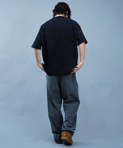 refomed クルーネック半袖スウェットトレーナー 67-TO2506-54 刺繍ロゴクルーネックトレーナー メンズ(M ブラック): トップス