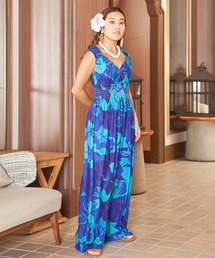 【新品】マウナロア OceanBlueBird ドレス Lサイズ フラ ハワイ Maunaloa（マウナロア） ドレス 「Maunaloa」Ocean Blue Bird プア