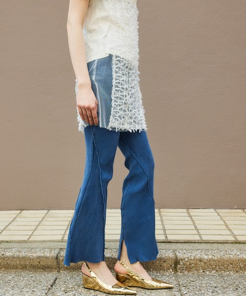 MAISON SPECIAL パンツ Rib Mix Semi-flare Pants/リブミックス