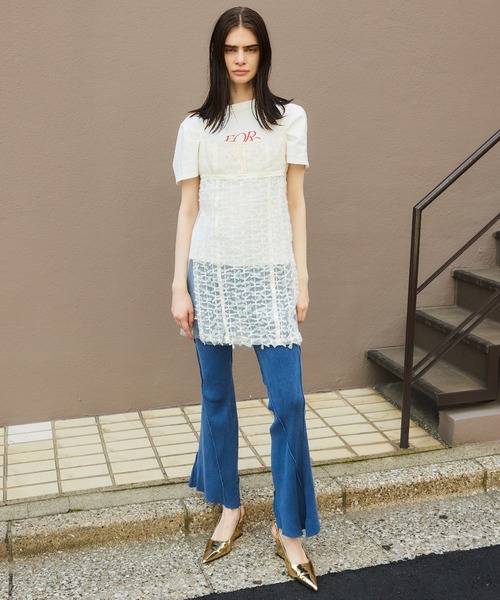 MAISON SPECIAL パンツ Rib Mix Semi-flare Pants/リブミックス