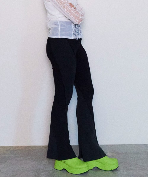 MAISON SPECIAL パンツ Rib Mix Semi-flare Pants/リブミックス
