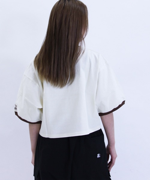 STARTER（スターター） tシャツ 半袖 ショート丈 リンガープリントT