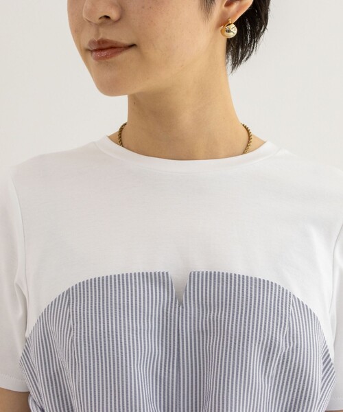 1496 ノーリーズ 白黒半袖ビスチェ風コンビTシャツカットソー 新品タグ