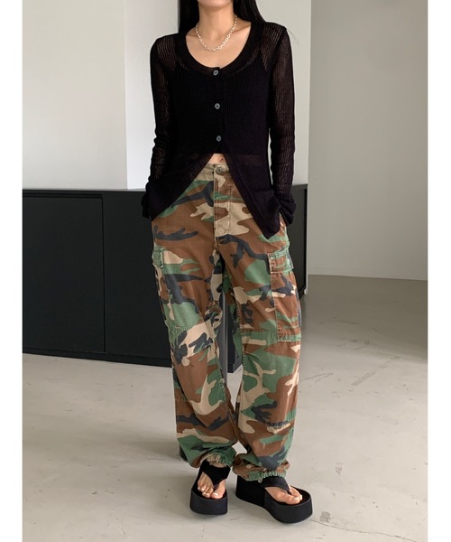 カーディガン 「DIDOT.」Uネックスリムメッシュカーディガン レディース U.S. POLO ASSN.】クルーネックメッシュカーディガン