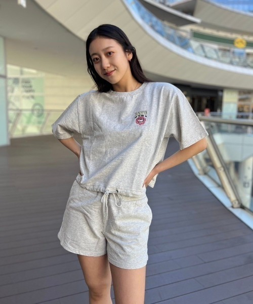 ROXY tシャツ RED BUD CROPPED TOPS/ロキシードローコード付き