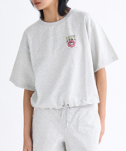 ROXY tシャツ RED BUD CROPPED TOPS/ロキシードローコード付き