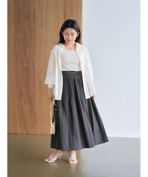 ☆COYSEIO☆【送料0/関税0】 FLOWER PINTUCK SKIRT 2colors