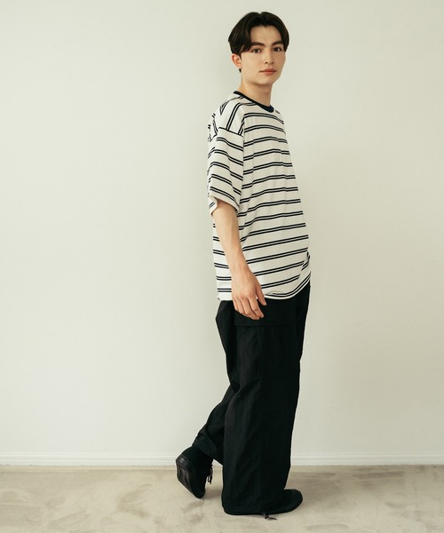 new basic　マルチボーダーニットTシャツ new basic マルチボーダーニットTシャツ[URA5-22T032]｜URBAN