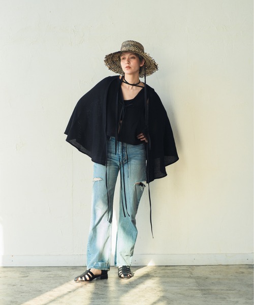 GALERIE VIE  コットンシルク ラップマント　ポンチョ GALERIE VIE コットンシルク ラップマント ポンチョ ポンチョ