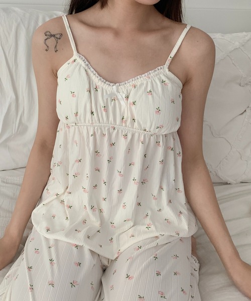 パジャマ ルームウェア 3点セット キャミソール カーディガン ボトム