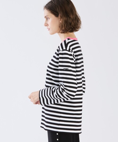 agnes b.（アニエスベー） tシャツ 細ボーダー コットン 長袖 Tシャツ