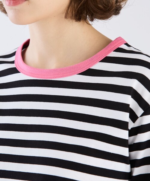 agnes b.（アニエスベー） tシャツ 細ボーダー コットン 長袖 Tシャツ