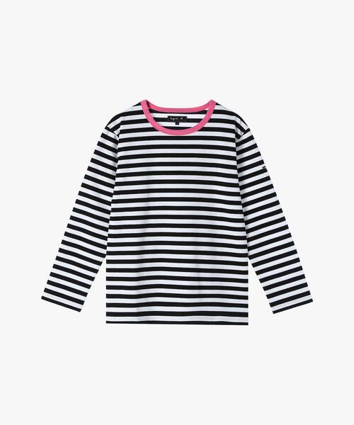 agnes b.（アニエスベー） tシャツ 細ボーダー コットン 長袖 Tシャツ