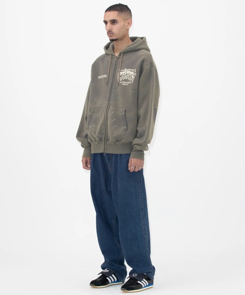 YESEYESEE パーカー Y.E.S Painted zip up Hoodie メンズ