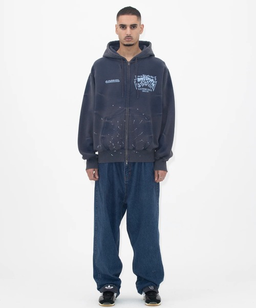 ◇YESEYESEE◇ YES Binding Hoodie Blueberry YESEYESEE パーカー Y.E.S Painted zip up Hoodie メンズ